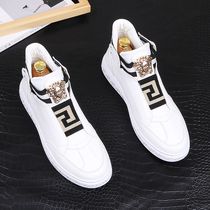 European Station Casual Shoes Han Edition Tide Men Personality Cricket Shoes Spring Autumn New Inner Heightening Genuine Leather Small White Shoes for Mens Shoes