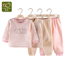 Rabbi lingerie suede bear full open suit baby autumn and winter gushed warm clothes 59-140cm
