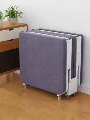 Ryler office folding bed single bed household adult lunch bed reinforced four-fold wooden board bed lunch bed