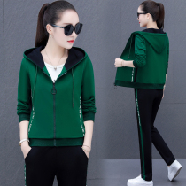 Fashion sportswear suit women spring and autumn 2021 New Korean loose slim hooded sweater casual three-piece set