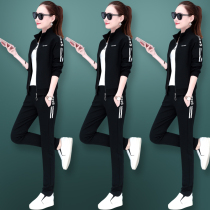 Sports suit women Spring and Autumn long sleeve fashion sportswear large size loose casual three-piece running sportswear set