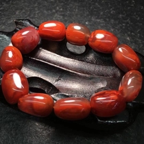 357 Nanhong Jiukou material large size flame red bracelet fresh and clean color weighing 63 8 grams