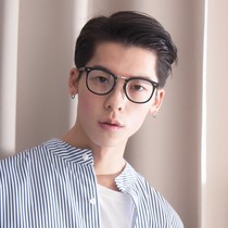 Xu Guanghan star with the same hand-made glasses retro square rice nail frame glasses black frame flat mirror can be equipped with myopia