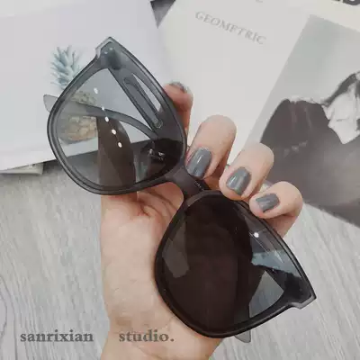 Korean trendy brand sunglasses TR ultra-light large frame texture polarized glasses men and women star Li Yifeng the same sunglasses women