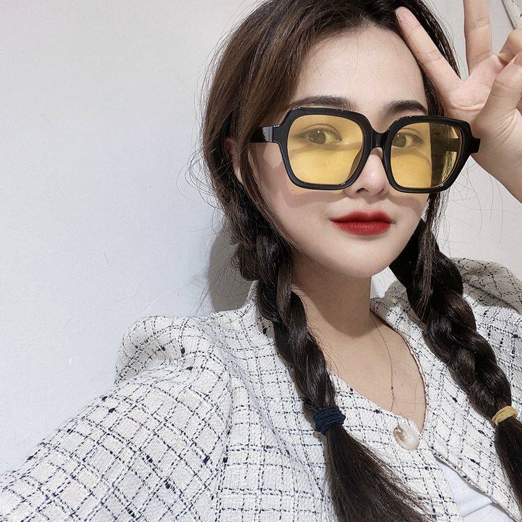 Summer new fashion design sunglasses big frame Thin Korean Version Sun Glasses Ins Nets Red Shade Holiday Spectacle Tide