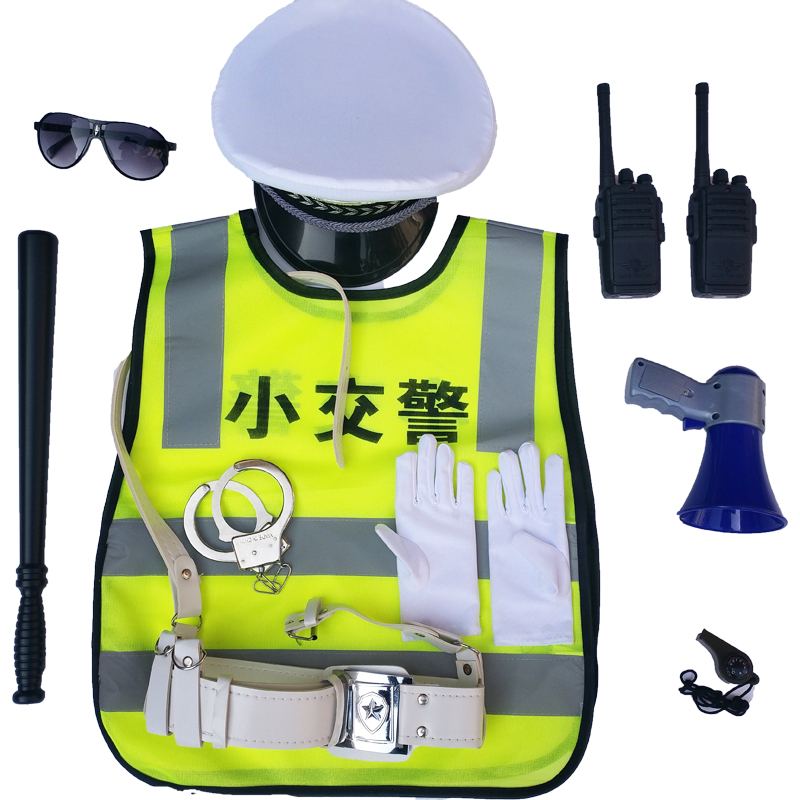 Trẻ em đồ chơi súng cảnh sát phục vụ cảnh sát quần áo mèo đen cảnh sát trưởng quần áo bé trai và bé gái cảnh sát giao thông thiết bị hiệu suất đồ chơi phát triển trí tuệ cho trẻ sơ sinh