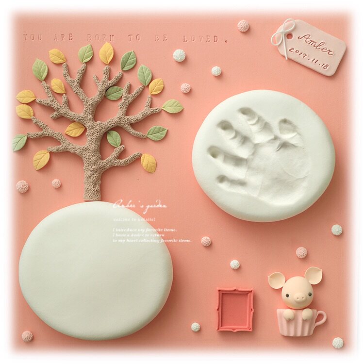 Pig year newborn gift pure handmade baby print full moon 100 days handprint mud Footprint mud photo frame custom pure snow