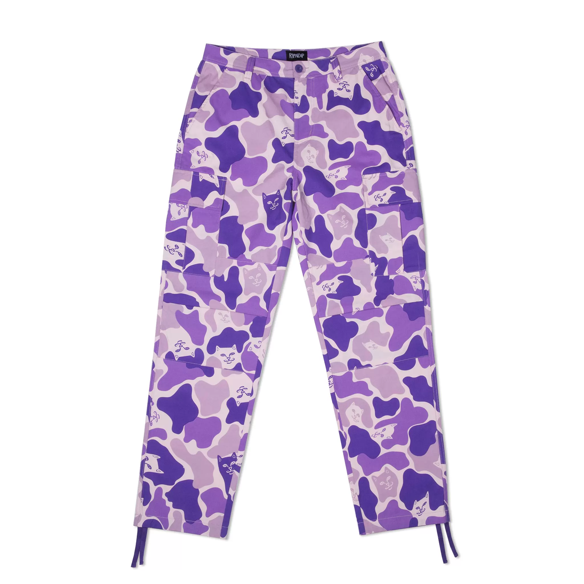 [Spot] РИП Н ДИП КЕЙМО Cargo брюки Лютик Кот средний палец Кот Purple Каморфед Рабочие топ прилив