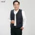 Áo vest trung niên nam trung niên ấm áp áo cotton mùa thu và mùa đông áo vest cotton cũ cộng với áo vest nhung bố ao ghi le Áo vest cotton