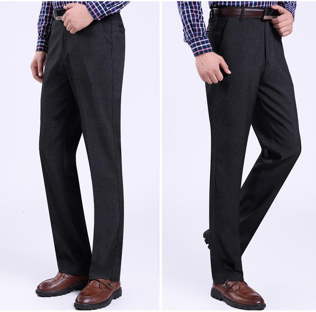 Quần tây nam giản dị mùa xuân và mùa thu quần nam dày phù hợp với quần trung niên quần jean nam cao cấp