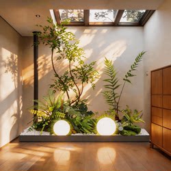 Indoor Courtyard Simulated Green Plant Floor-Standing Ornaments Skylight Lighting Area Landscape Landscaping Villa Courtyard Decoration Set