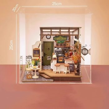 Ruo Tai Ruo Lai No.17 Coffee Shop Dust Cover Assembly DIY Small House Acrylic High Transparency Storage Display Box