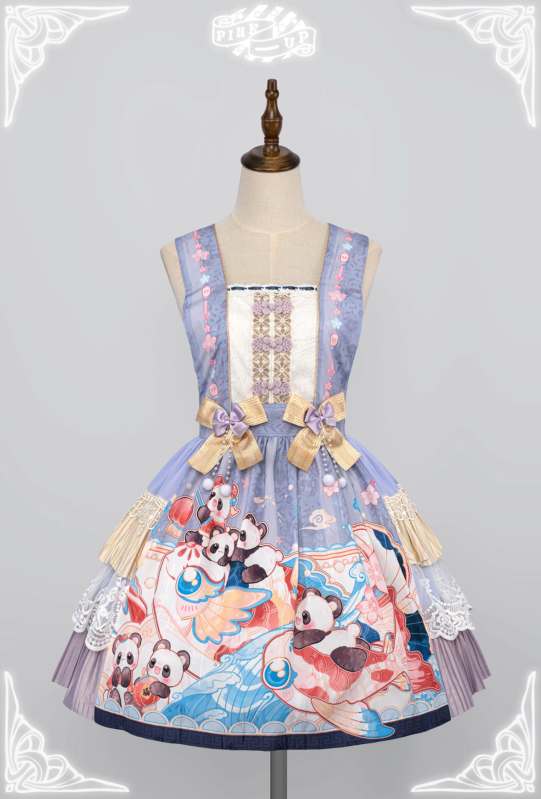 Оригинальное платье PINK UP, дизайн чонсам, стиль Лолита, Lolita Jsk