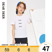 Diu Boys T-Shirt 2021 Summer New New Boy Crewneck Front and Front Print Casual Style Short Sleeve T-Shirt Tide