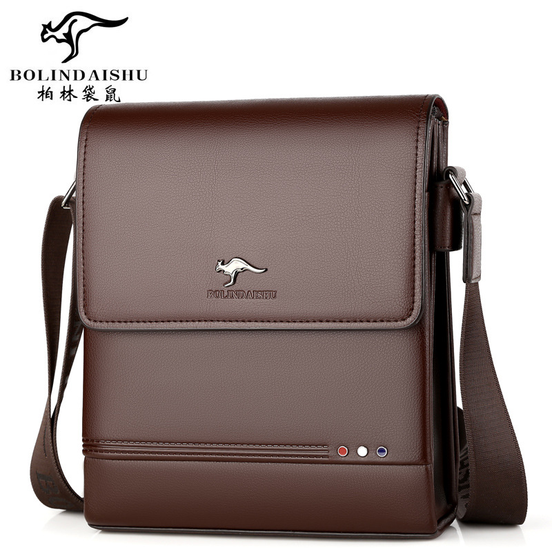 Berlin Kangaroo Men's Shoulder Bag Casual Fashion Messenger Bag Men's Vertical Men's Bag Trendy Backpack Briefcase Cross-border