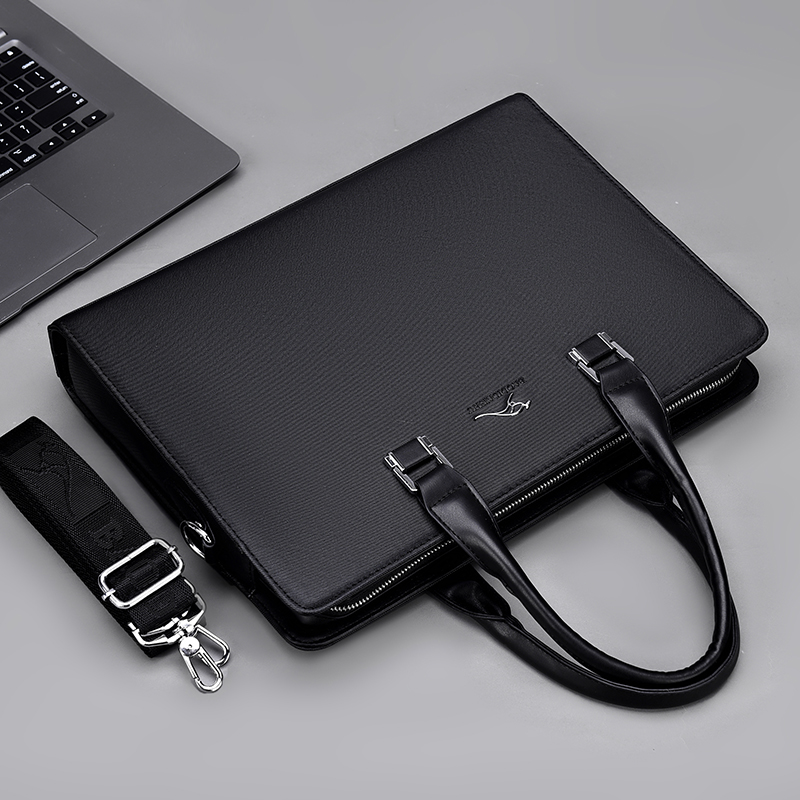 Baodi kangaroo men's handbag handbag briefcase men's business one-shoulder messenger bag travel leather men's bag