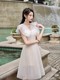 Light luxury chic stunning three-dimensional butterfly pleated big swing fairy dress v-neck waist small temperament dress summer