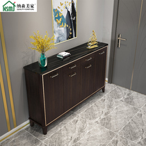 Italian light luxury solid wood shoe cabinet Simple modern foyer partition cabinet Household door entrance cabinet Large capacity locker