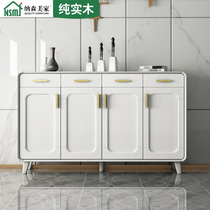 Nordic light luxury solid wood shoe cabinet Household door entrance cabinet Italian minimalist door partition cabinet Large capacity locker