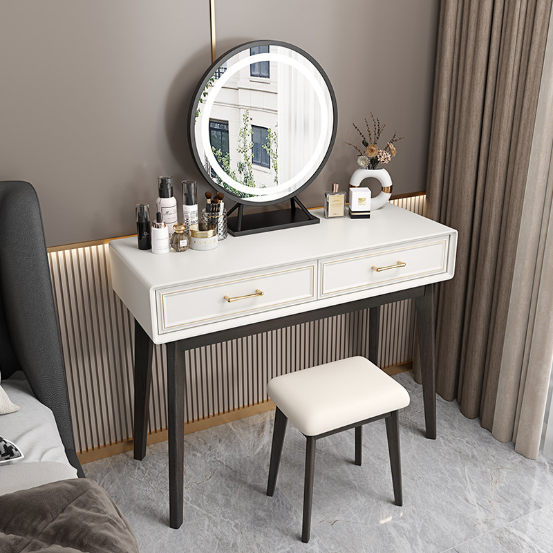 Nordic Light Extravagant Small Household Type Tennis Red Makeup Desk Bedroom Telescopic Makeup Table Modern Minimalist Dresser With Makeup Mirror Home Innate