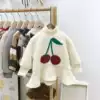 Girls princess dress Baby winter dress Children's Western style Children's sweater dress Infant velvet autumn and winter skirt