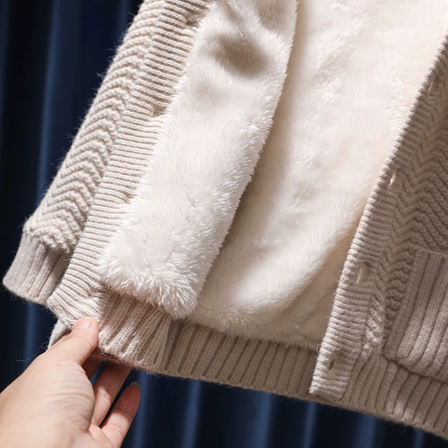 Трикотажный пуховик, свитер, толстовка с капюшоном, бархатная флисовая куртка для девочек, кардиган, коллекция 2023, увеличенная толщина