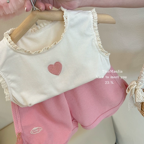 Летний комплект, детская летняя летняя одежда, популярно в интернете, детская одежда, в западном стиле