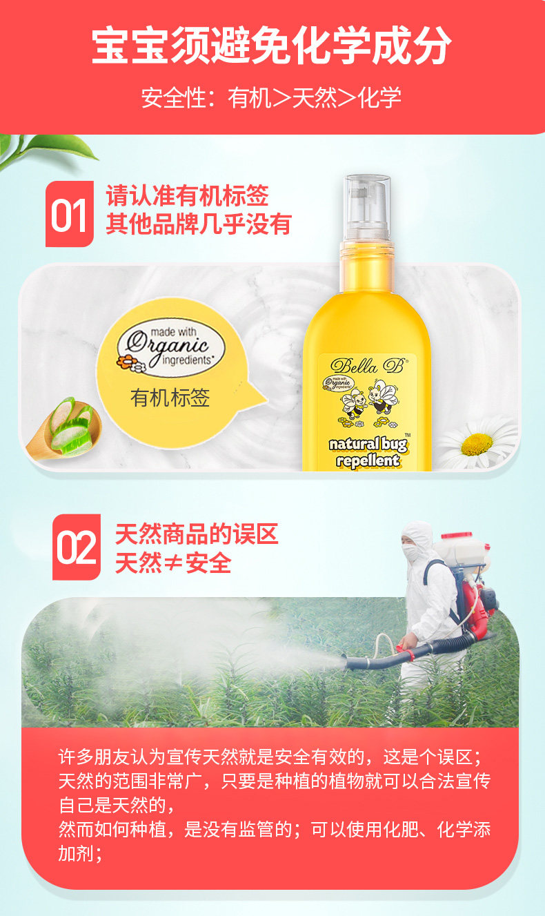 美国 Bella B 有机驱蚊液 98ml 约喷500次 图1