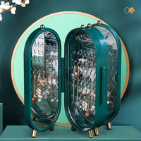 Foldable Jewelry Storage Box Household Earrings Necklace Dis