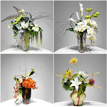 High-end simulated floral decoration ornaments exhibition hall dining table hotel front desk model room light luxury high-end box table flowers