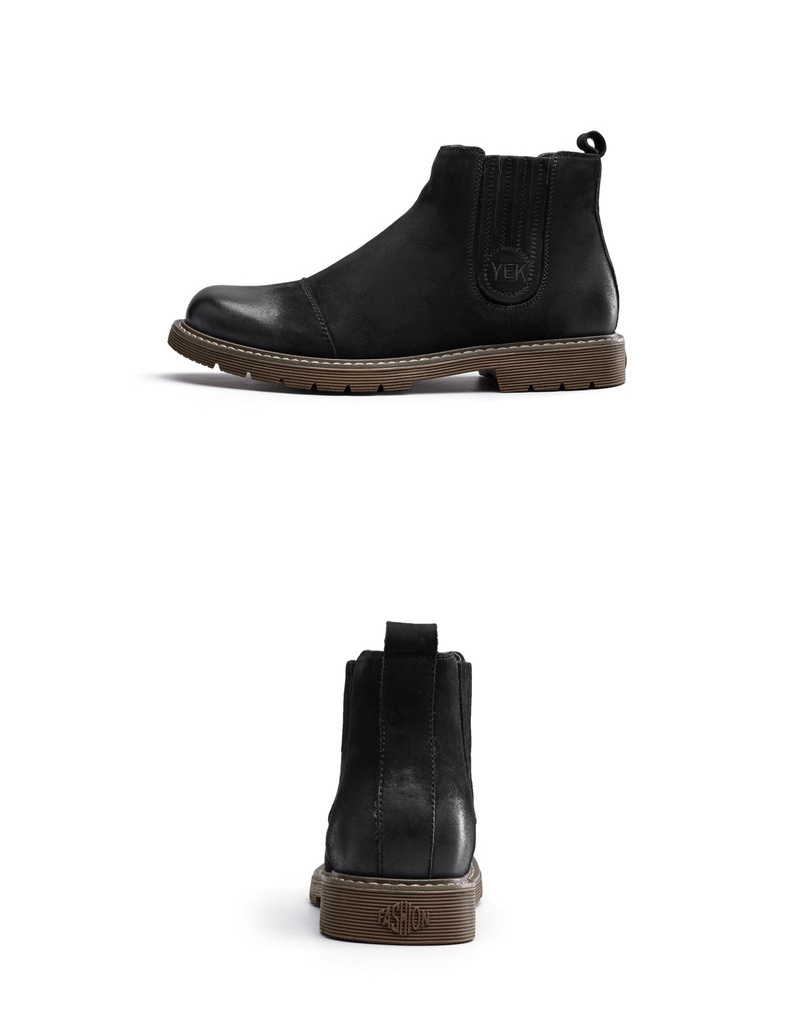 Giày da nam Yier Khang 2019 mùa thu mới bằng da mờ thoải mái thoáng khí hàng ngày - Giày ống chelsea boot nam hà nội