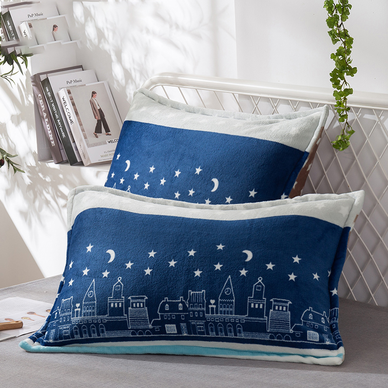 (A Fitting) Winter thickened Warmth Faller Pillowcase 48x74cm Student Adult Coral Suede Pillow Headgear