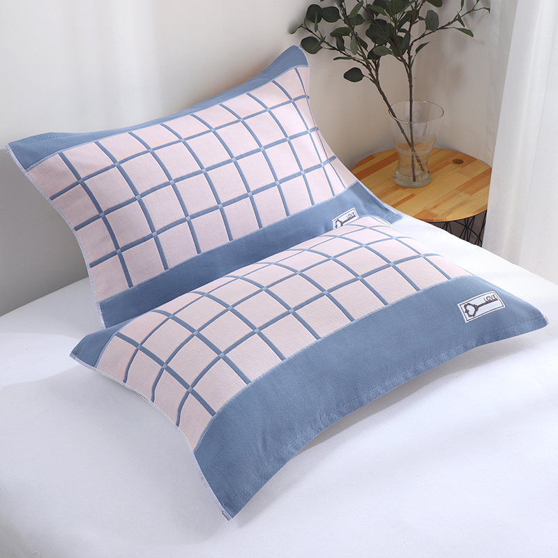 Pure cotton 5-layer gauze pillow towel pair with enlarged thickened all-cotton pro-skin sweat and sweat children adult lovers pillow towels