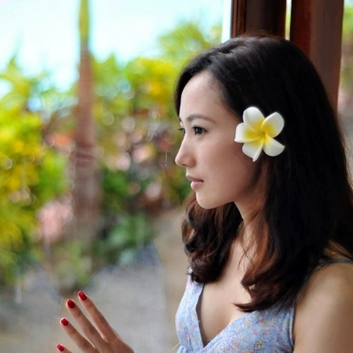 Пляжная заколка для волос, аксессуар для волос, пляжный стиль, в цветочек, цветочное украшение