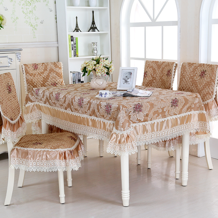Cao cấp không trượt khăn trải bàn và ghế đặt tối giản hiện đại ghế bìa nhà Trung Quốc ghế ăn pad bàn ăn vải bộ khăn trải bàn đỏ