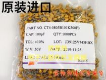 feng vocal ke monolithic capacitors CT4 50 V101K 101 100PF line CC4 pitch P5 08mm