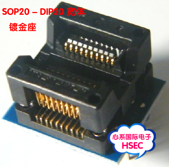 Imported gold plated SOP 20 to DIP20 flash seat adapted to burn conversion test seat and 25 wide body