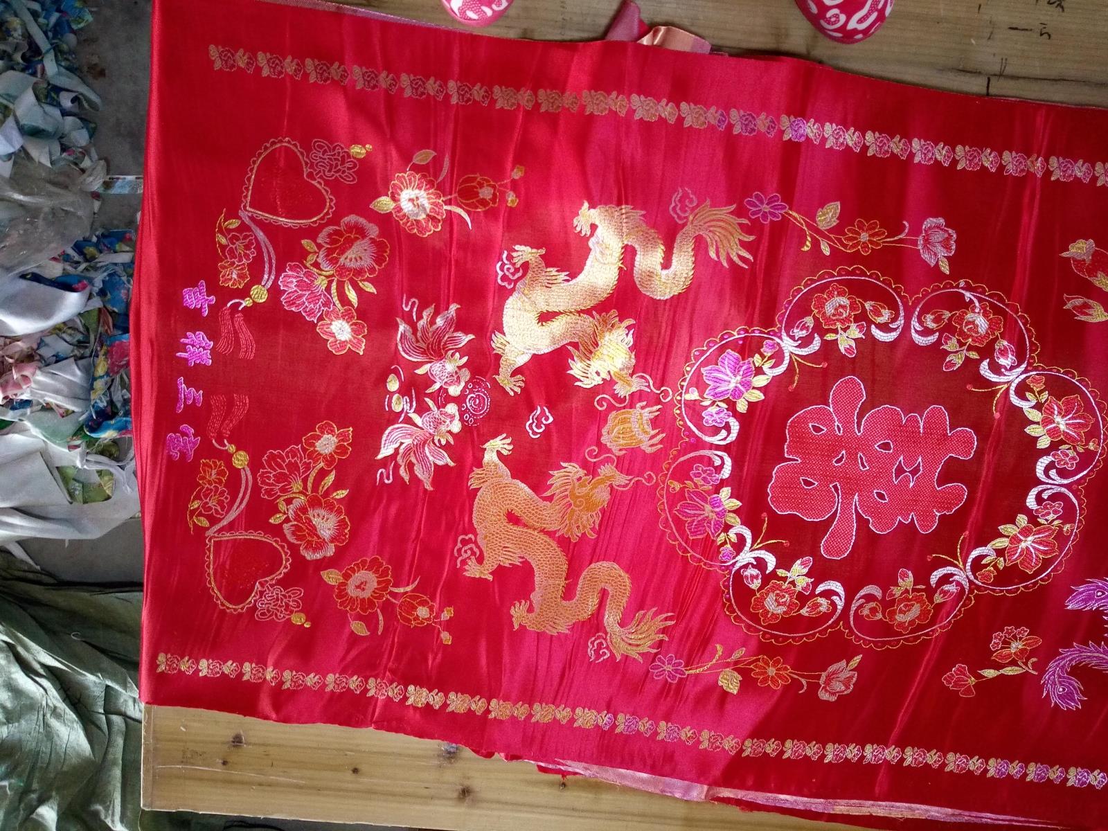 Hàng Châu lụa gấm chăn giường đơn bề mặt nệm kang nệm với rồng và phượng đôi hạnh phúc hôn nhân bề mặt giường chăn - Quilt Covers chăn ga gối đệm màu hồng