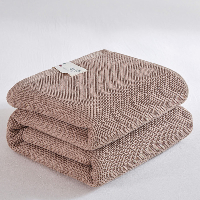 Class A full cotton retro honeycomb wool towels quilts pure cotton afternoon nap cover blanket cotton yarn blankets office single air conditioning bed cover-Taobao