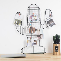 Nordic grid photo wall Photo frame wall Wrought iron shelf ins iron frame clip Photo wall decoration creative personality