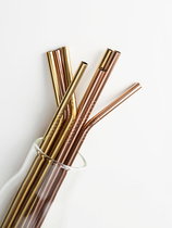 304 Stainless Steel Straws Eco-friendly Drinking Tube Milk Tea Cold Drinking Straw Metal Elbow Rooster Cup Drinking Water Students Portable