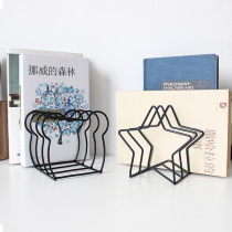 ins Nordic desktop simple Wrought iron bookshelf Office desk bookcase Simple magazine storage rack Creative book stand