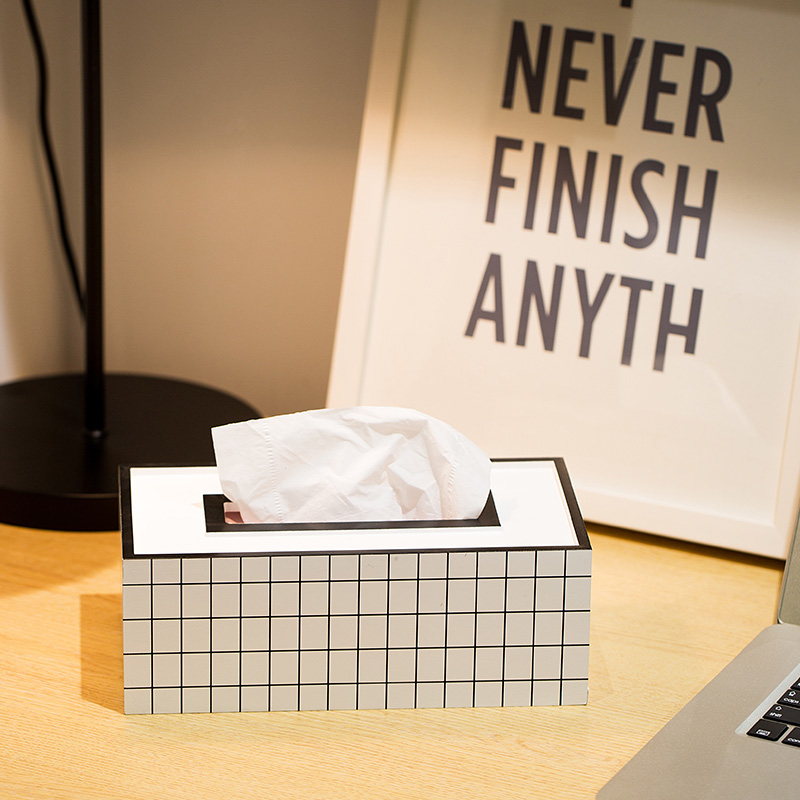 Nordic simple and creative wooden car powder room toilet tissue box toilet paper box household living room removable toilet paper box