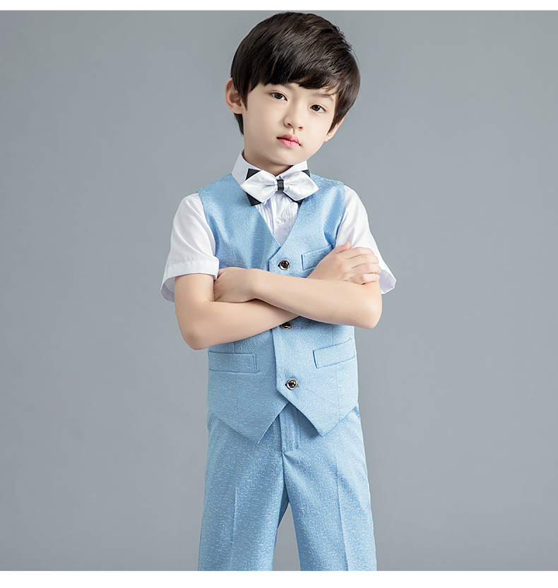 Ít hoa cô gái ăn mặc trẻ em của trang phục đàn piano phù hợp với máy chủ mới cậu bé ăn mặc hiệu suất hiệu suất mẫu giáo mùa hè trang phục đi tiêc trẻ em cao cấp