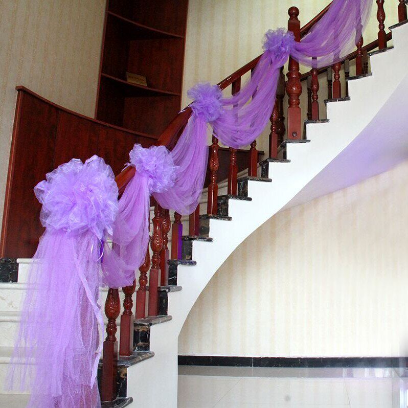 Wedding stairs armrest decorated wedding background vestwedding wedding arrangement gauze snowdress roads lead Shamanra flowers