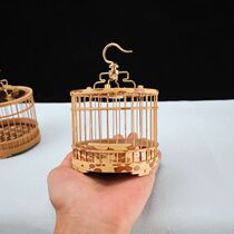 Grasshopper cage with beak cricket grasshopper cricket bird cage spotted bamboo small plum bamboo pure handmade bamboo round cage chirping insect and cricket