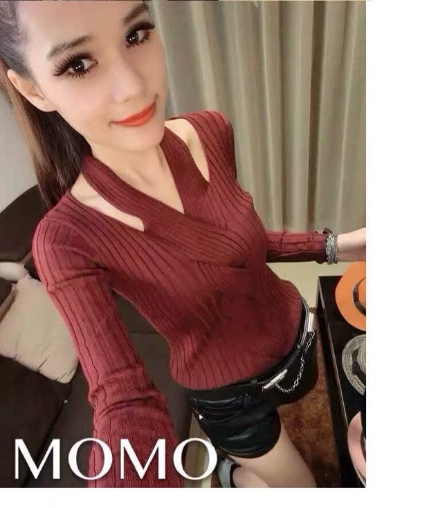 Mùa xuân 2018 mới thời trang hoang dã dệt xoắn đáy quần áo len nữ cổ lửng cardigan len
