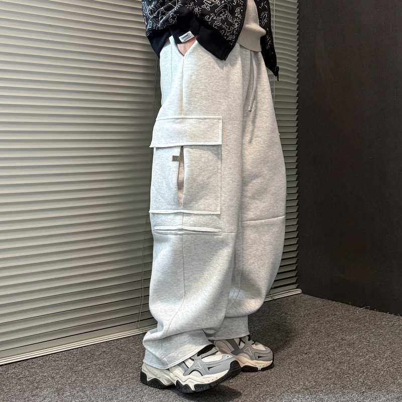 2026 Spring Gray Cargo Pants Sweatpants Men's Pants Plus Size Oversized Wide Leg Pants for Big and Tall Men Loose Straight Pants 2026 Spring Gray Cargo Pants Sweatpants Men's Pants Plus Size Oversized Wide Leg Pants for Big and Tall Men Loose Straight Pants