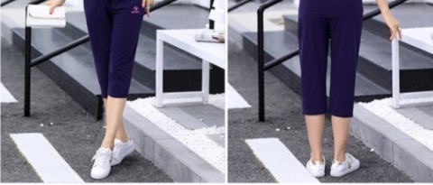 Phụ nữ trung niên và cao tuổi Mùa hè 40-50 tuổi Mẹ trung niên chất liệu cotton thể thao hai dây phù hợp với quần 7 tay ngắn - Quần áo của mẹ đầm u40 sang trọng