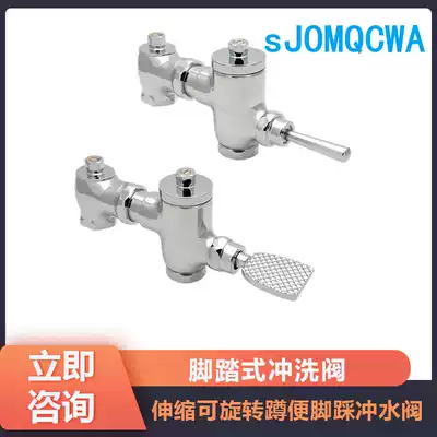 All copper foot-mounted flush valve new telescopic rotatable stool delay squatting Foot Flush Valve utility works